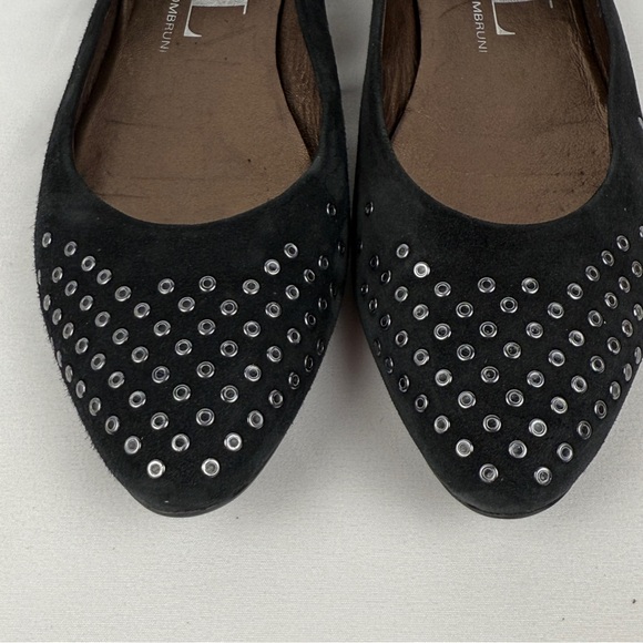 Black Studded Suede Ballet Flats Made in Italy Sz 39 (US 8.5-9) AGL 🖤✨ - Picture 4 of 10